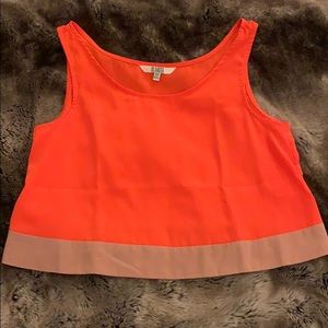 BB Dakota Orange/Tan Colorblock Crop Top - Size XS